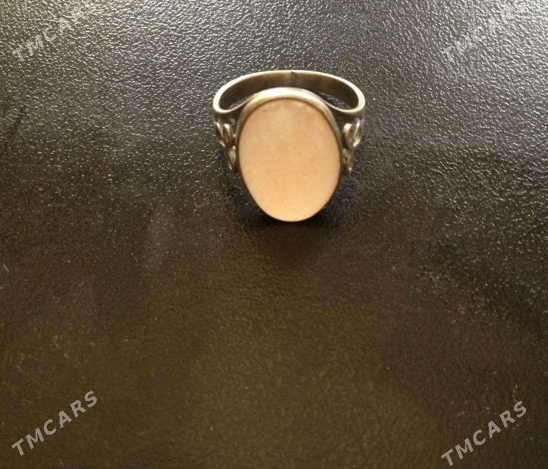 Кольцо серебряное с розовым агатом - Aşgabat - img 1