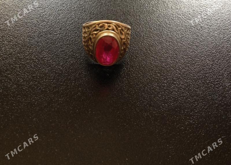 Кольцо из позолоченного серебра с рубином - Aşgabat - img 5