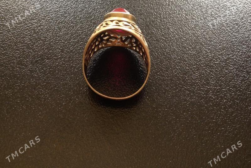 Кольцо из позолоченного серебра с рубином - Aşgabat - img 4