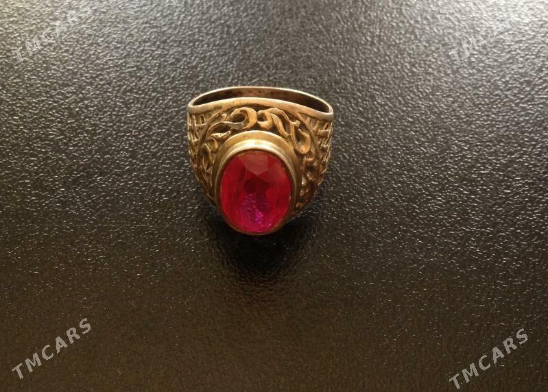 Кольцо из позолоченного серебра с рубином - Aşgabat - img 1