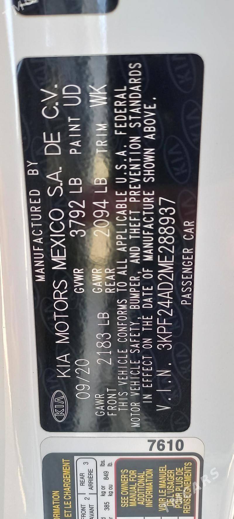 Kia Forte 2020 - 218 000 TMT - Ашхабад - img 6