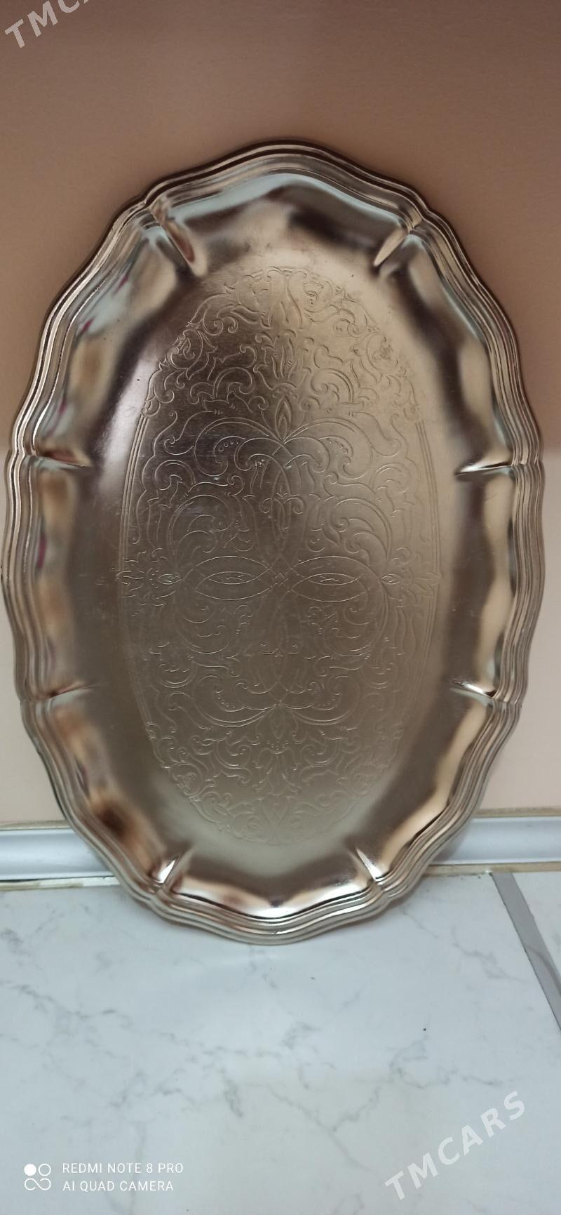 Поднос мельхиор СССР - Ашхабад - img 1