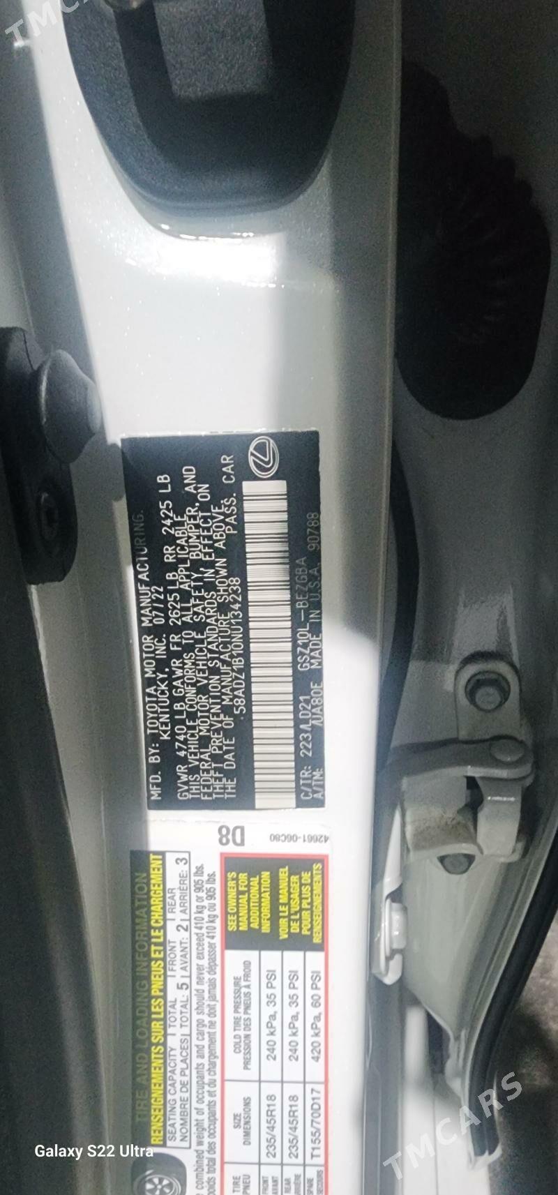 Lexus ES 350 2022 - 570 000 TMT - Ашхабад - img 1