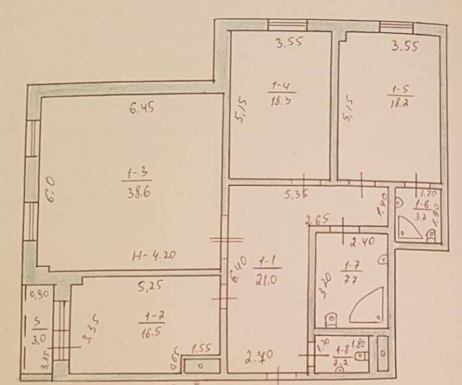 Советская Элитка 3 комнаты - Ашхабад - img 1