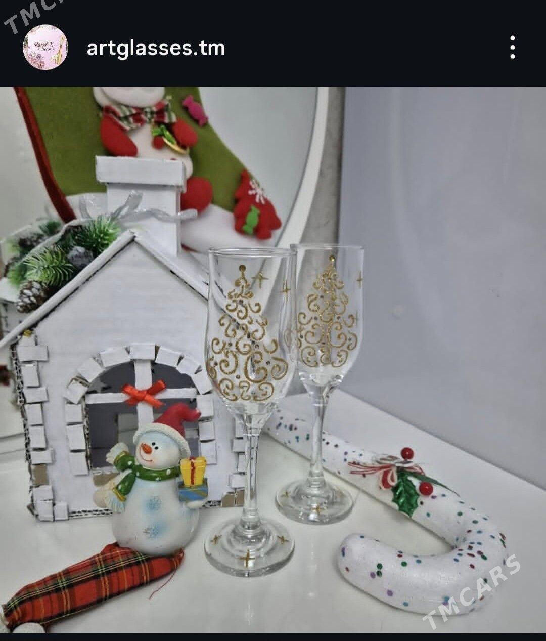 новогодние бокалы ручн.работы - Aşgabat - img 1