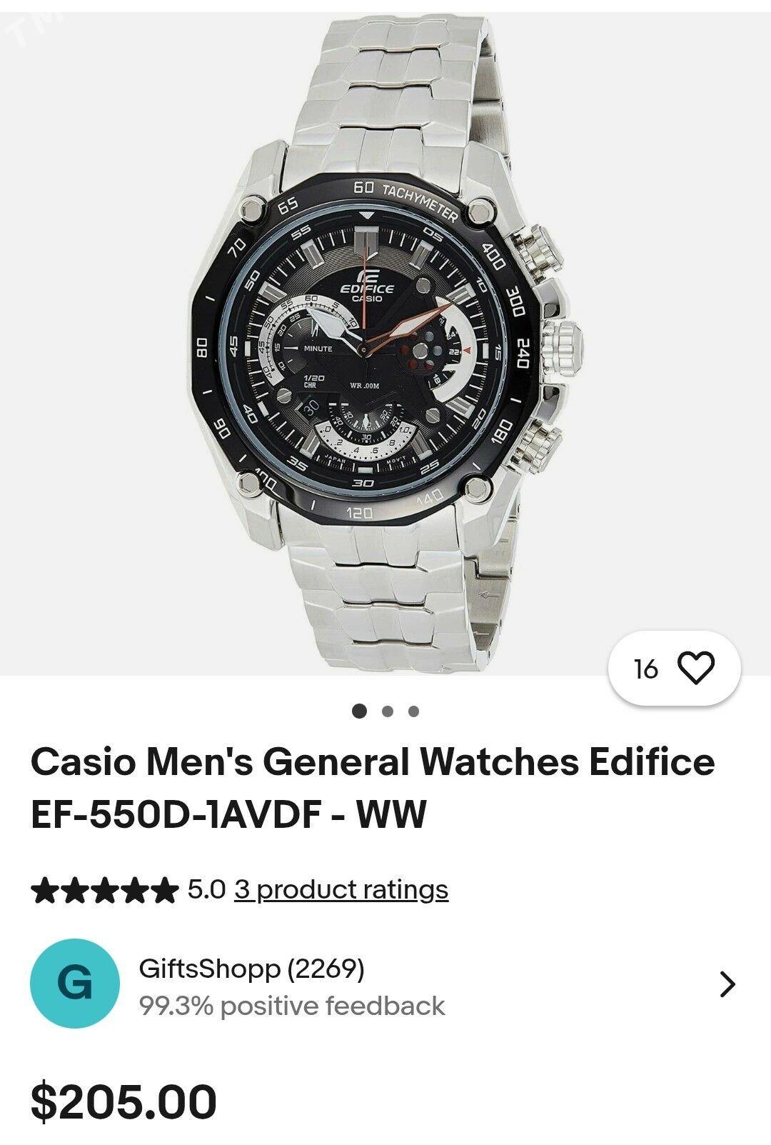 Casio Edifice EF-550 original - Ашхабад - img 1