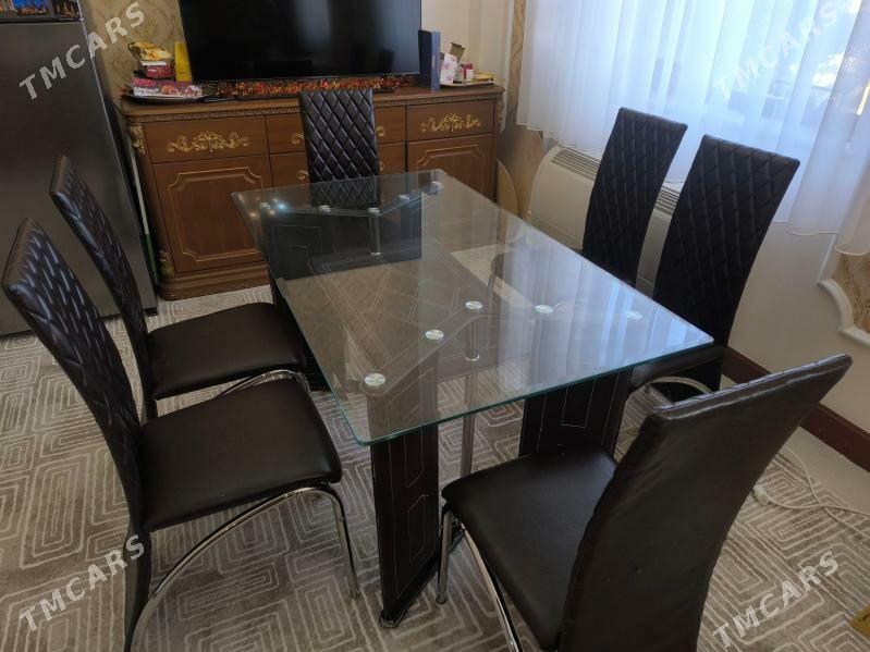 Стол стеклянный + стулья - Ашхабад - img 1