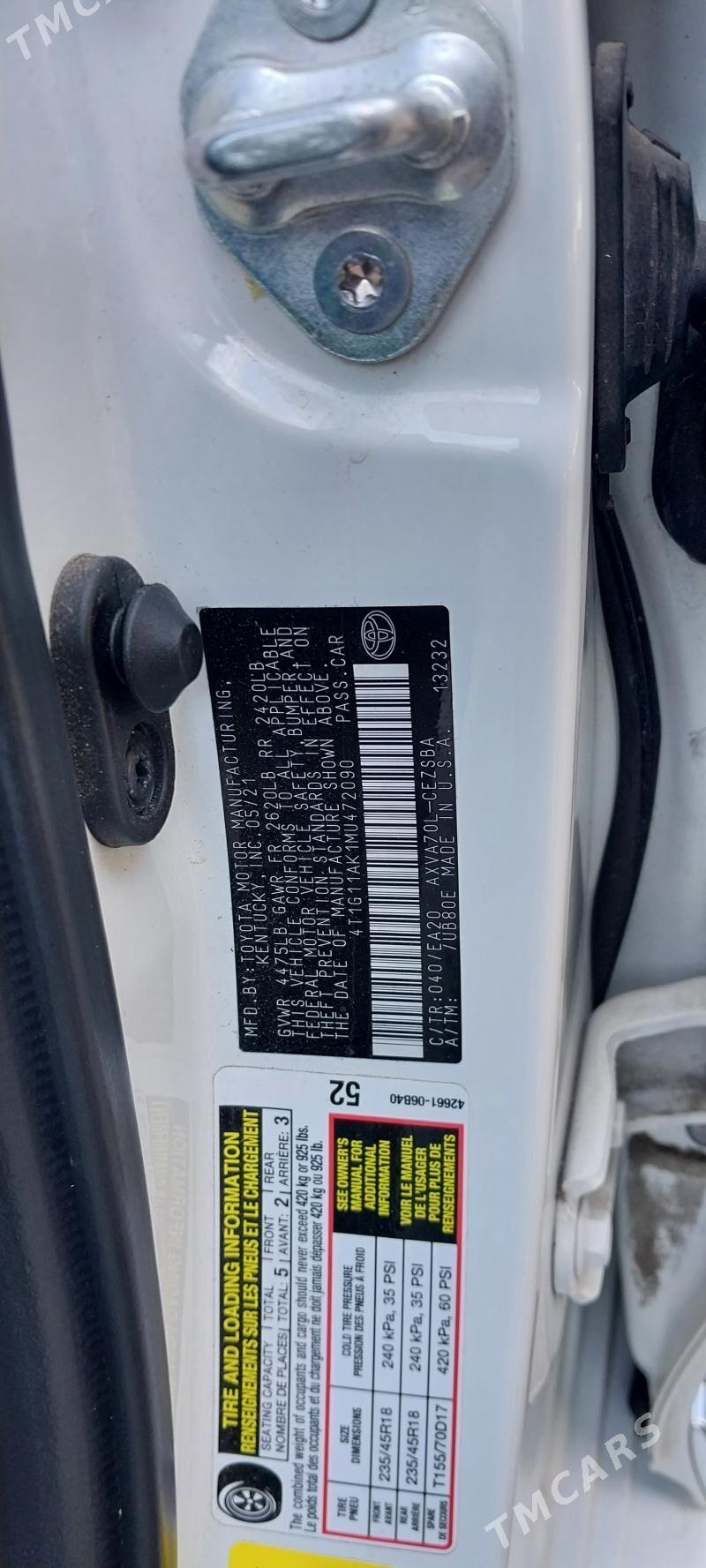 Toyota Camry 2021 - 345 000 TMT - Aşgabat - img 1