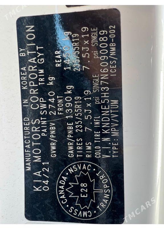 Kia Carnival 2021 - 580 000 TMT - Aşgabat - img 1