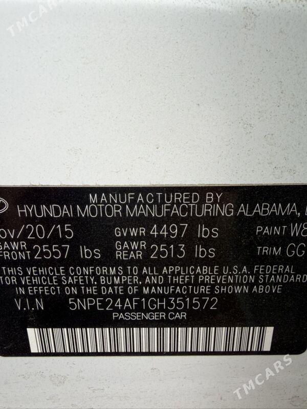 Hyundai Sonata 2015 - 185 000 TMT - Aşgabat - img 1