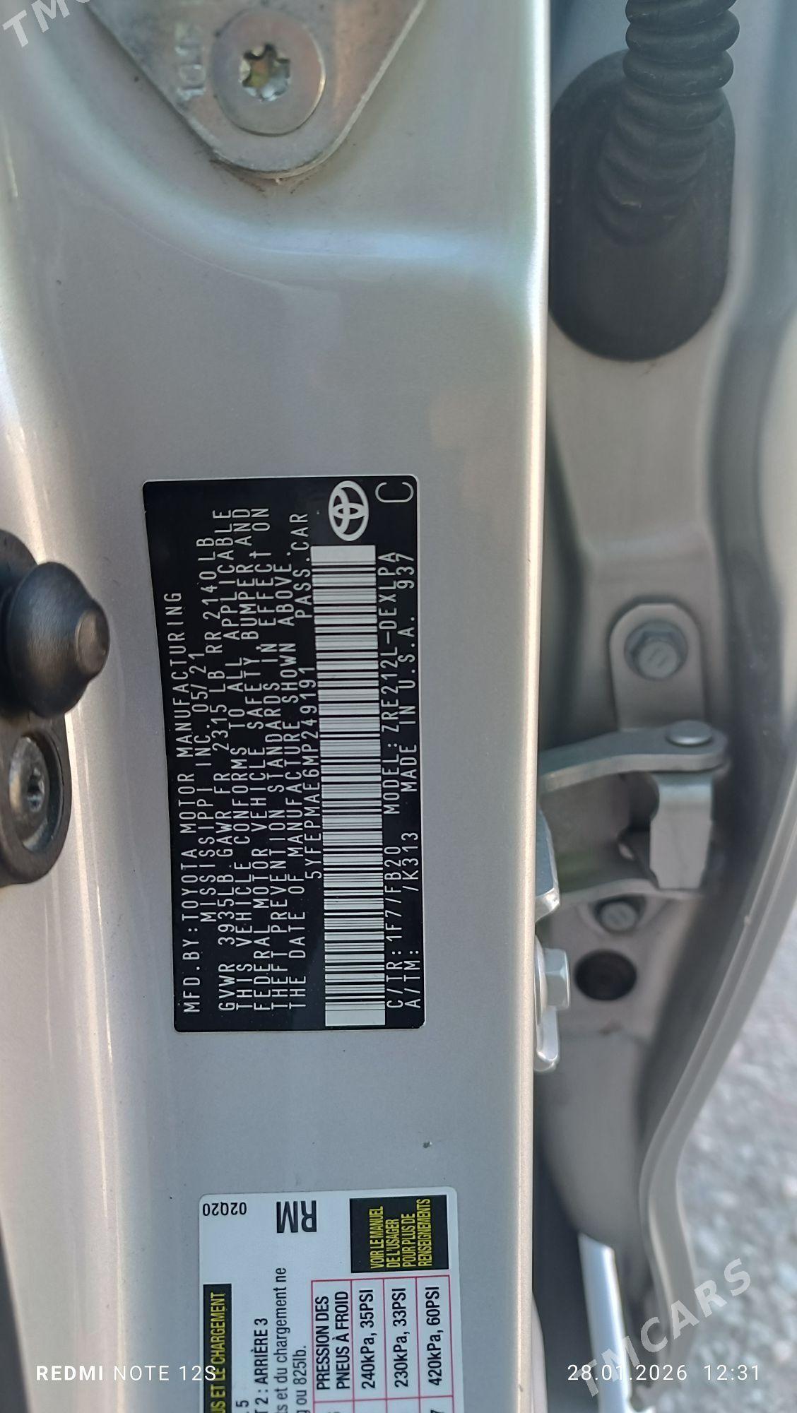 Toyota Corolla 2021 - 255 000 TMT - Балканабат - img 1