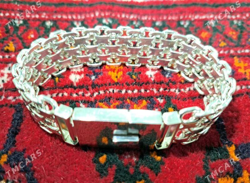 Kümüş braslet, 104 gr. Серебро - Мир 6 - img 1