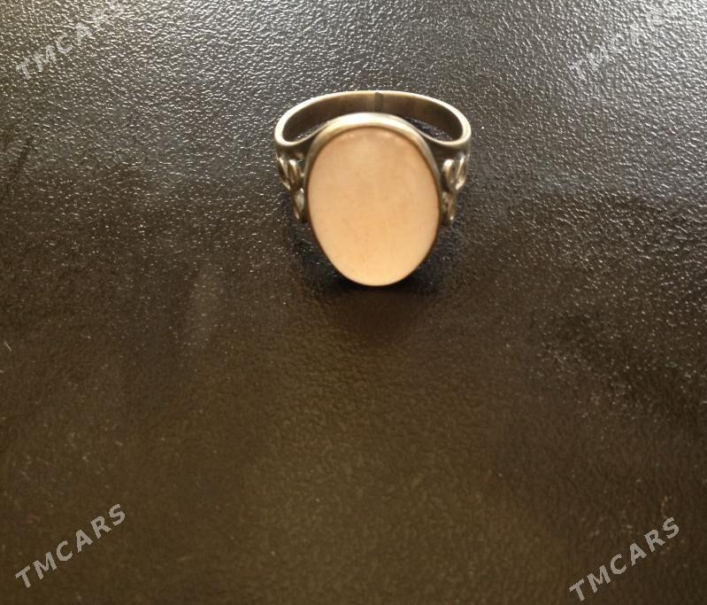 Кольцо серебряное с розовым агатом - Aşgabat - img 1