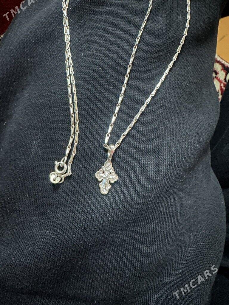 серебряная цепочка с крестиком - Ашхабад - img 1