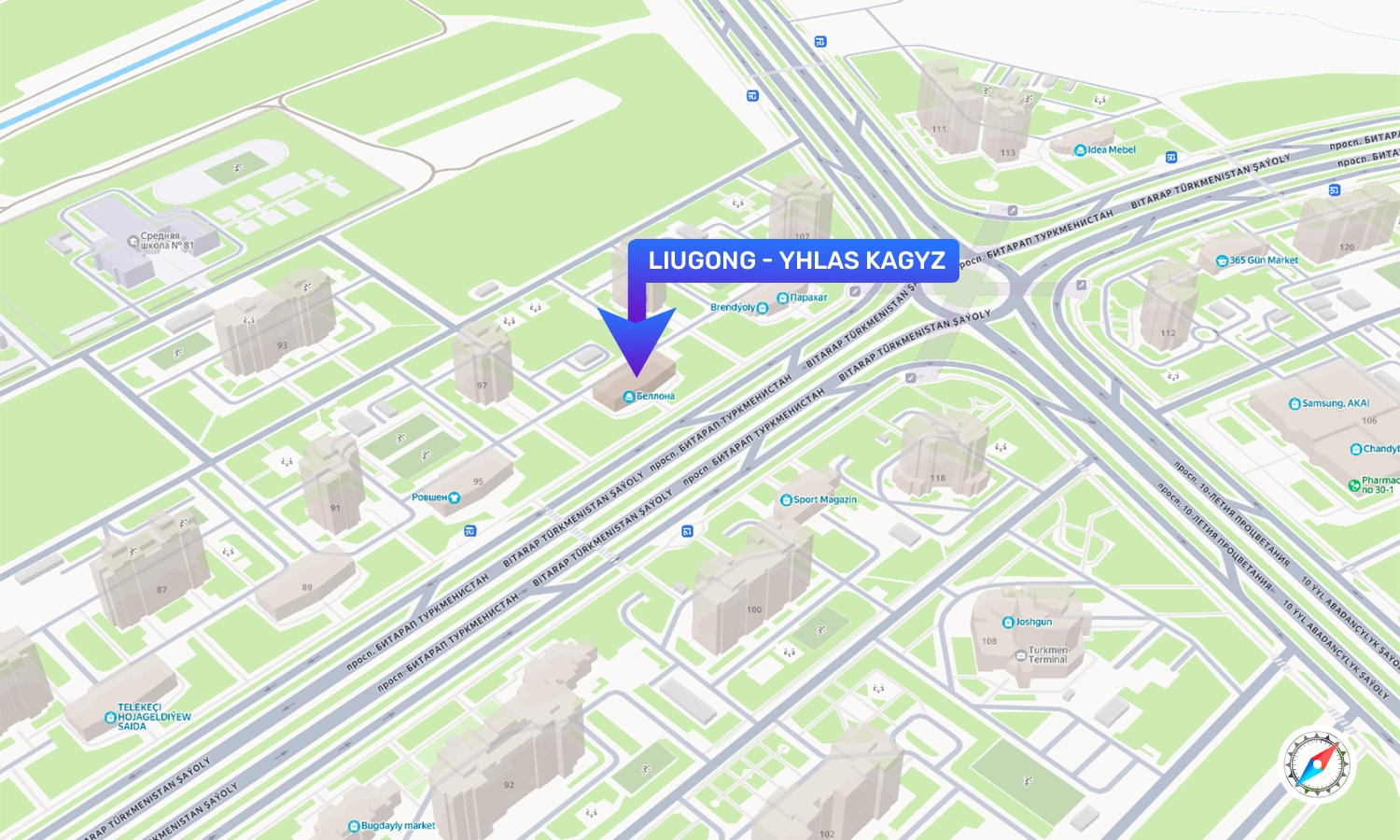 "YHLAS KAGYZ" - LIUGONG Map Location