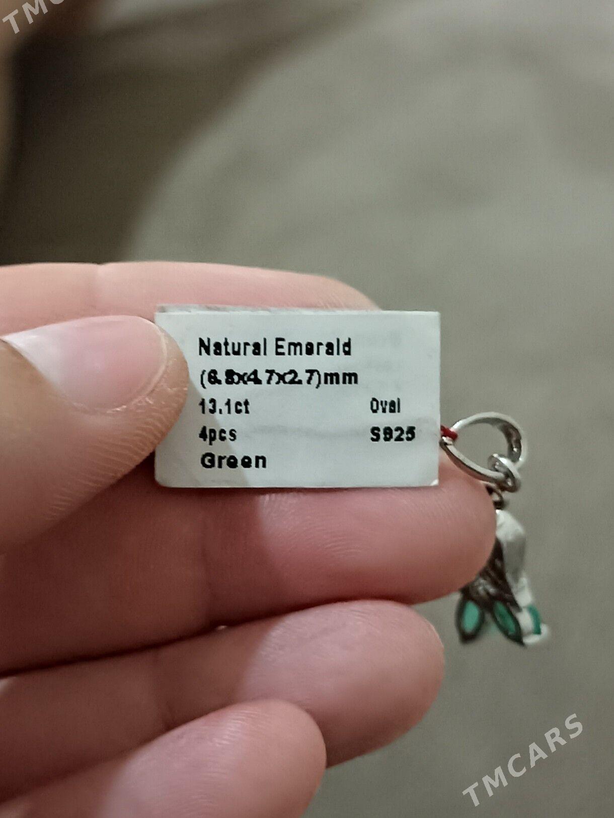 серебро, кулон, kulon, izumrud - Aşgabat - img 1