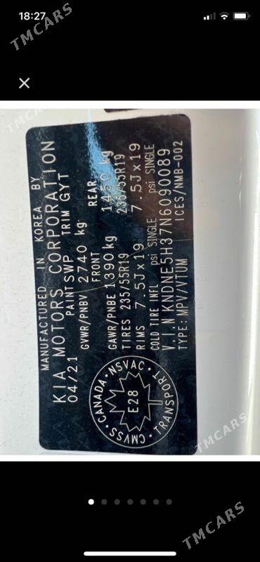 Kia Carnival 2021 - 640 000 TMT - Ашхабад - img 1