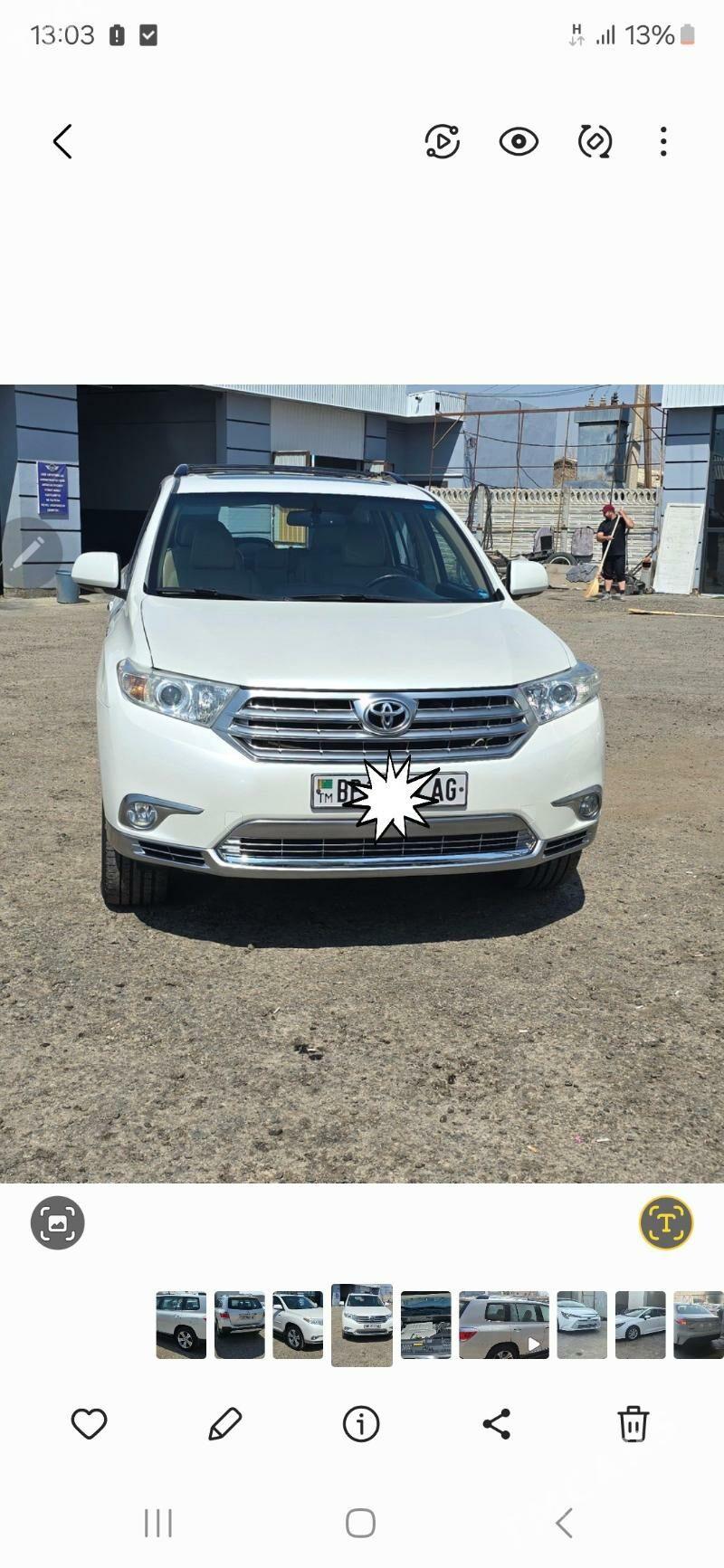 Toyota Highlander 2013 - 380 000 TMT - Ашхабад - img 1