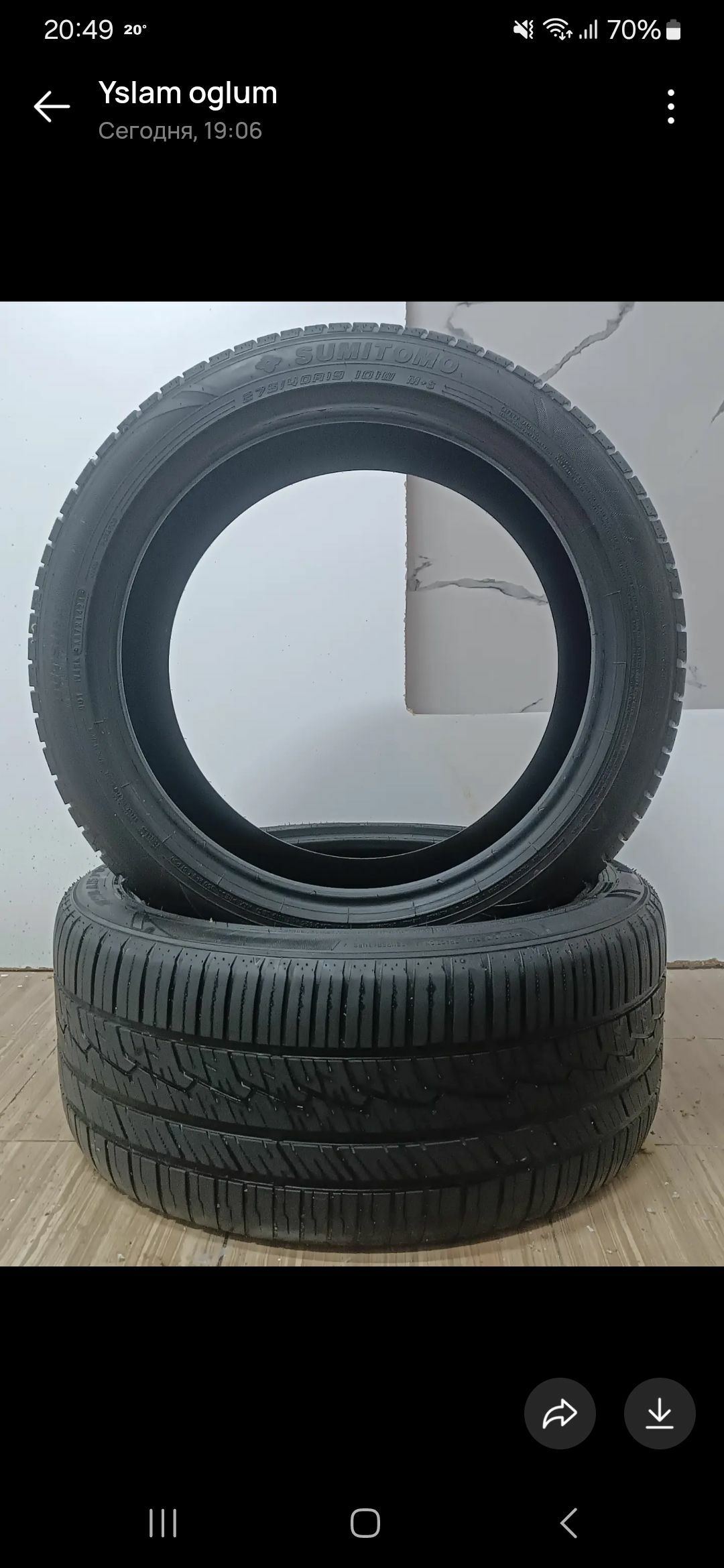 sumitoma teker 275 40 19 1 500 TMT - Sowetskiý köç. (Garaşsyzlyk şaýoly) - img 1