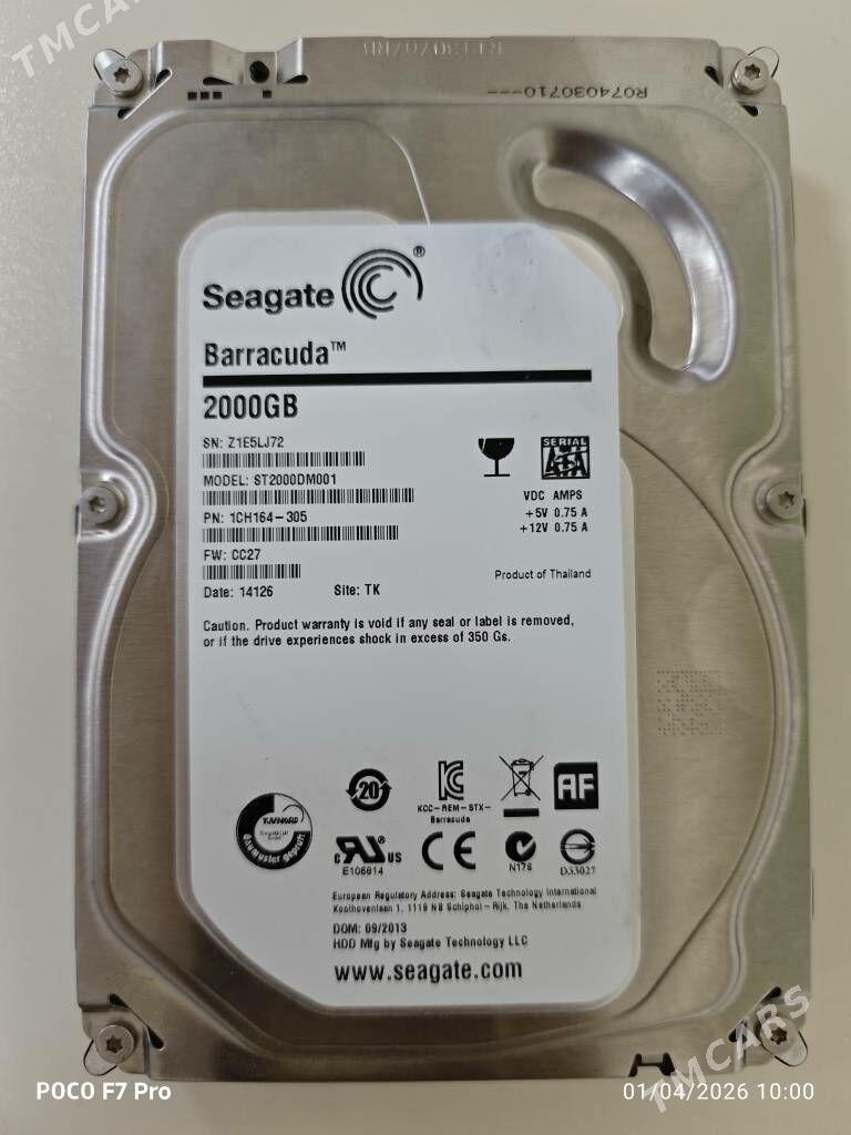 HDD 2Tb (žestkiý disk) - Köşi - img 1