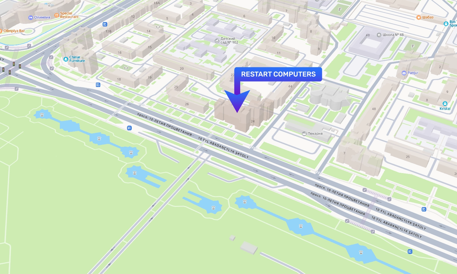 RESTART COMPUTERS Map Location