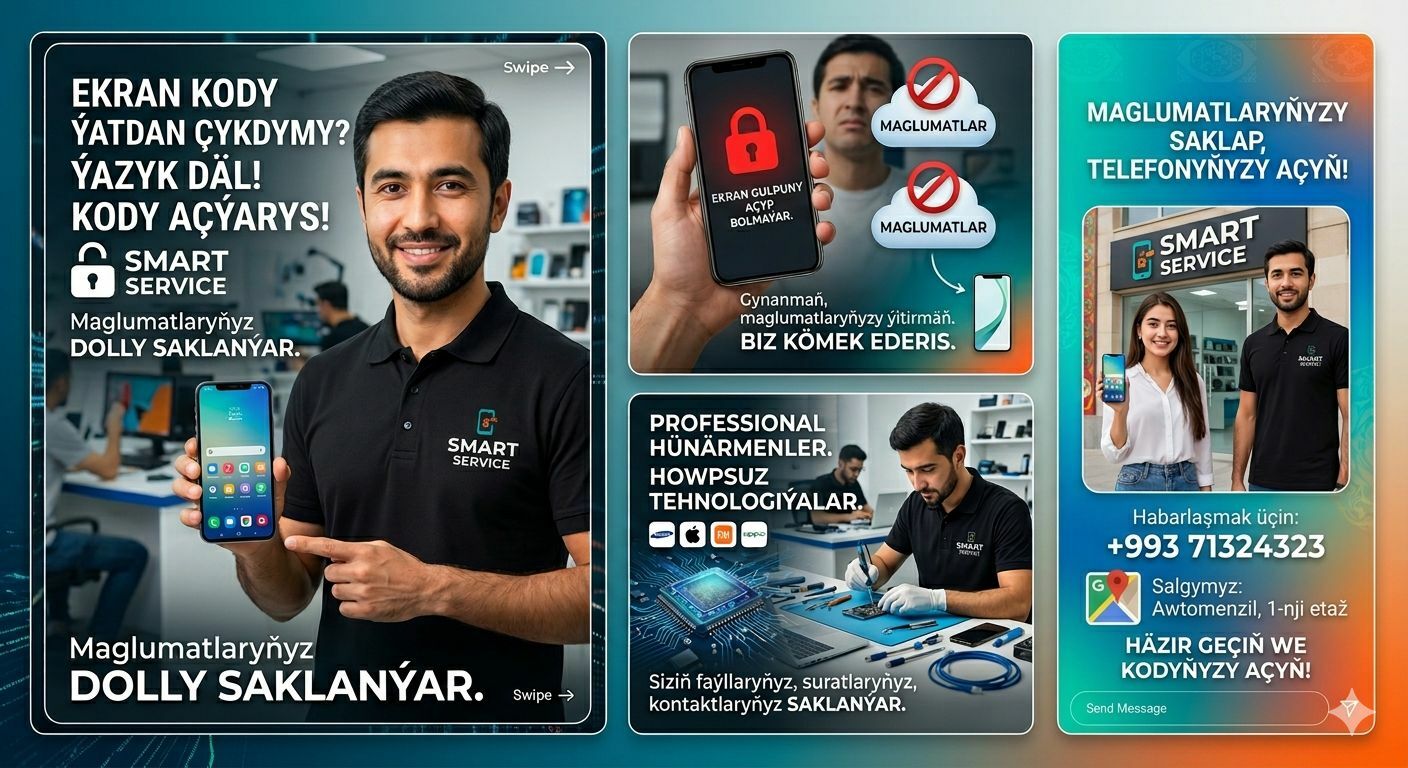 TELEFON EKRAN KODLARYNY AÇÝAS - Daşoguz - img 1