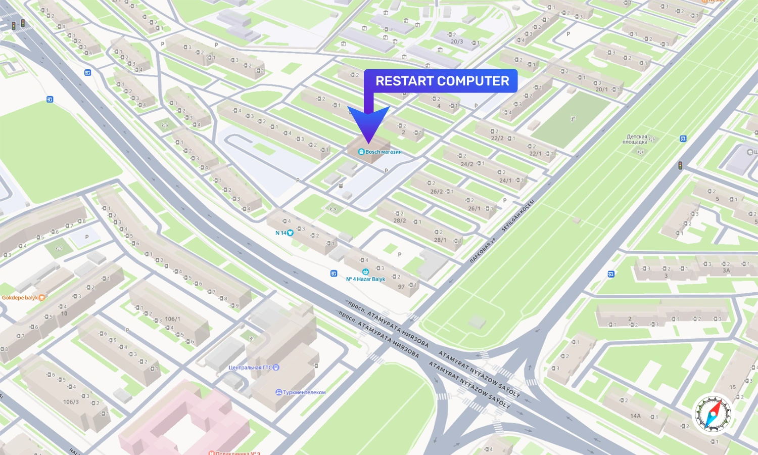 Restart Computer's Map Location
