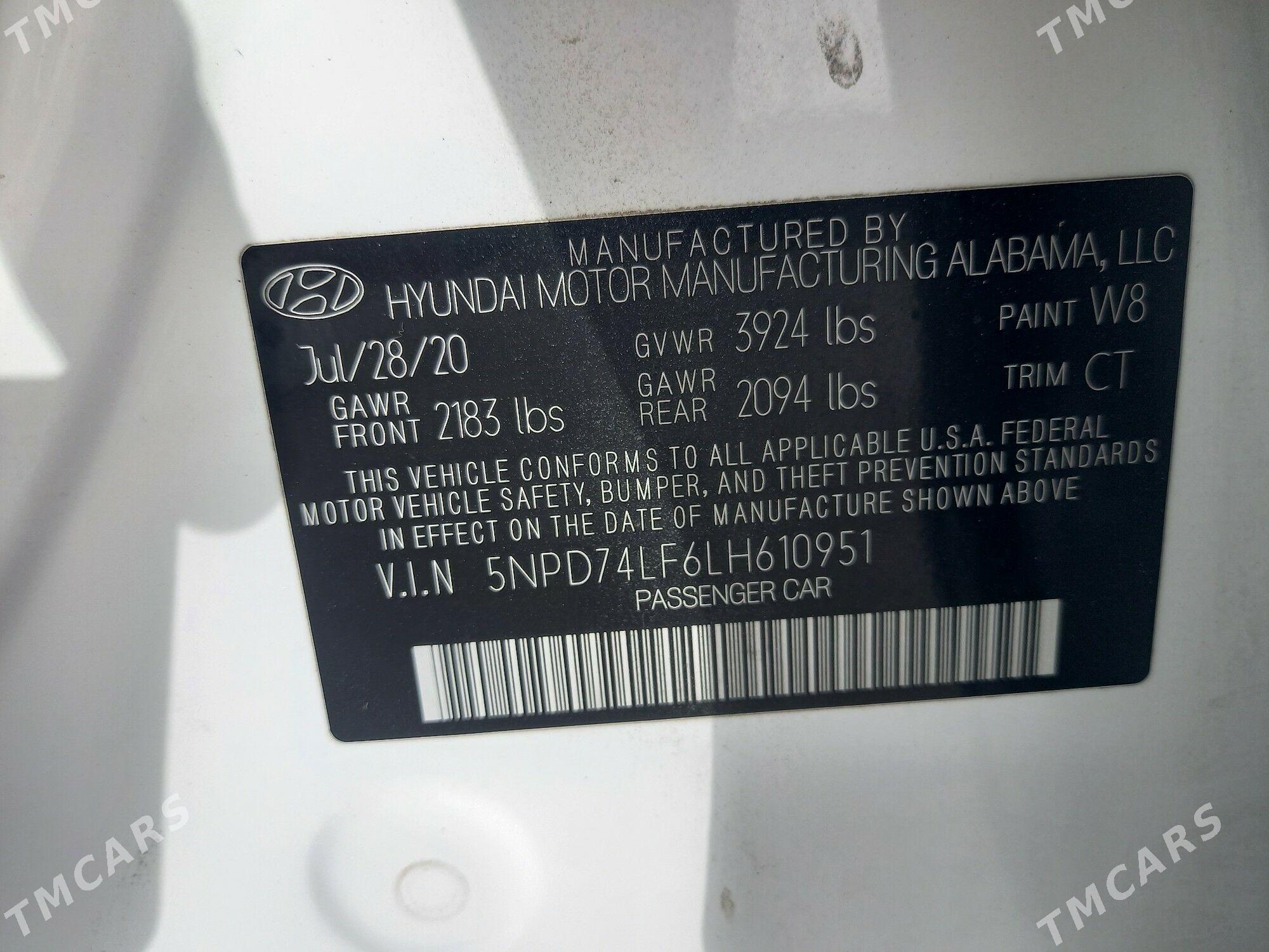 Hyundai Elantra 2020 - 221 000 TMT - Байрамали - img 1