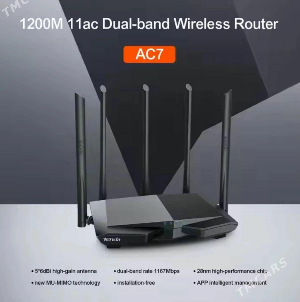 TENDA USILITEL WIFI ROUTER AC7 - Ашхабад - img 1