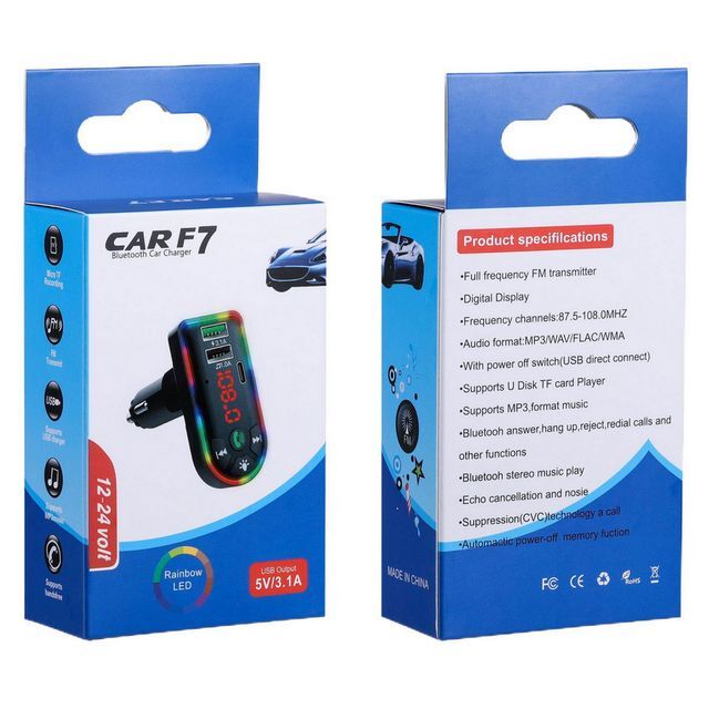 FM MODULYATOR MP3 BLUETOOTH F7 130 TMT - Ашхабад - img 1