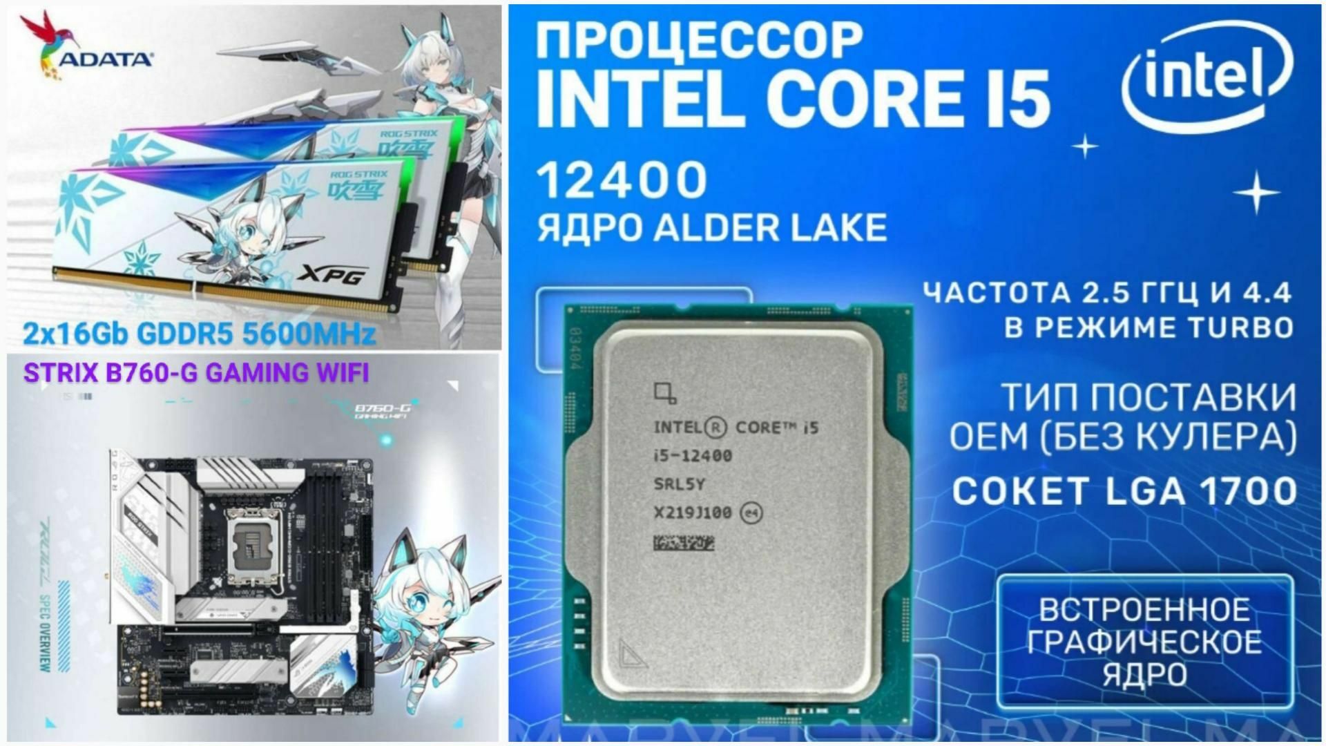 i5-12400 B760 Ram 32Gb Gddr5 - Aşgabat - img 1