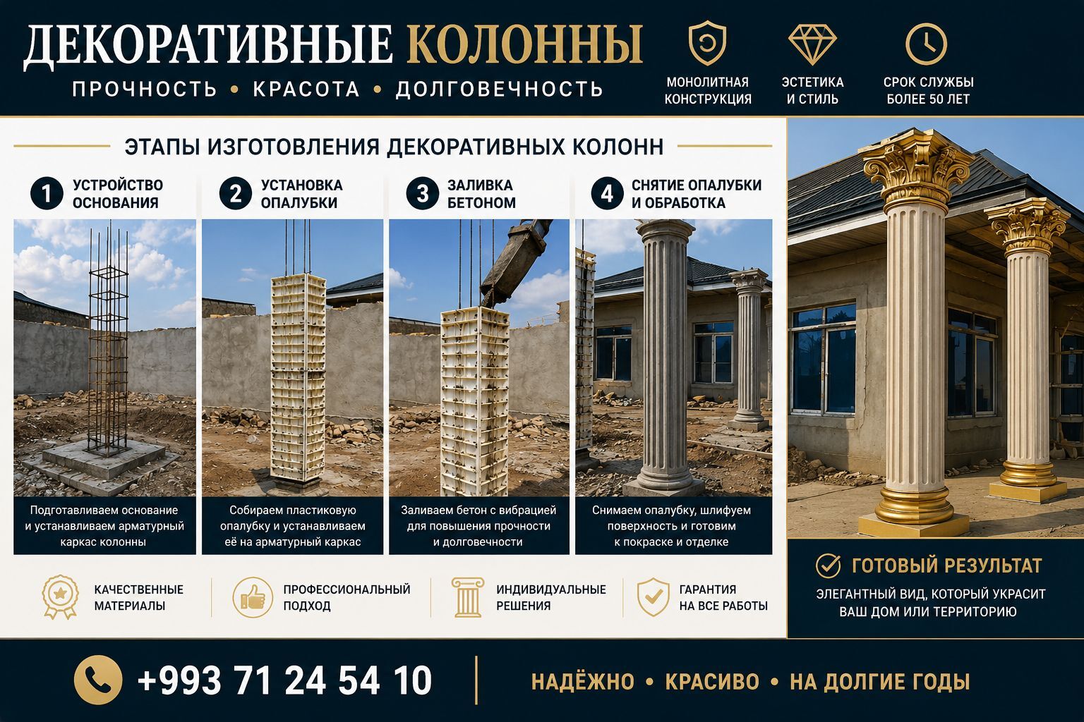 Декоративные колонны и заборы - Туркменабат - img 1
