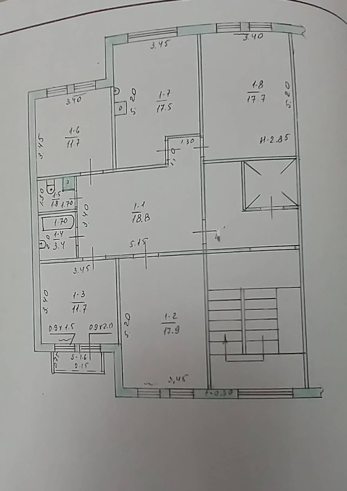 Mir 5 4 kom 4 etaj - Ашхабад - img 1