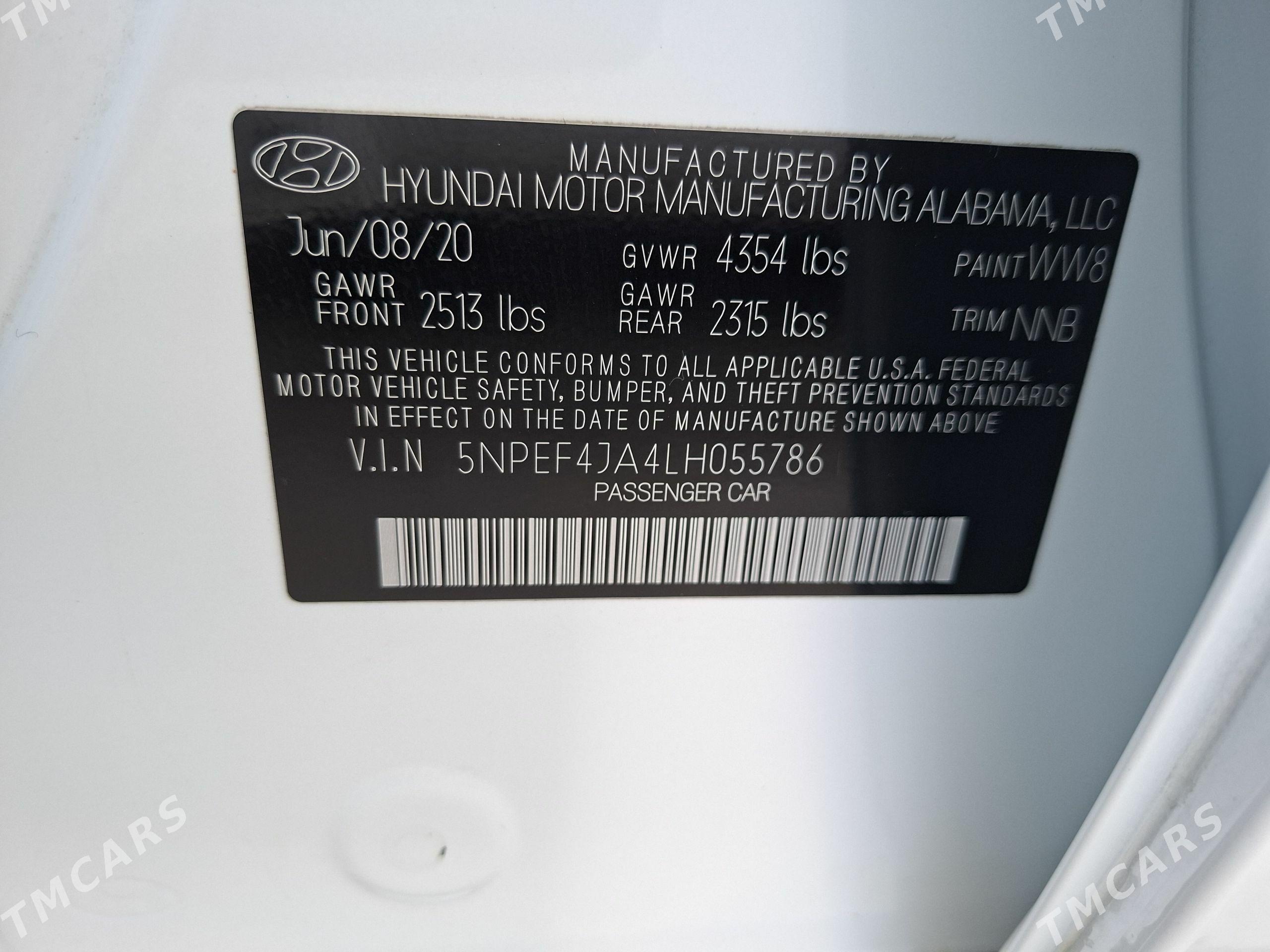 Hyundai Sonata 2020 - 315 000 TMT - Aşgabat - img 1
