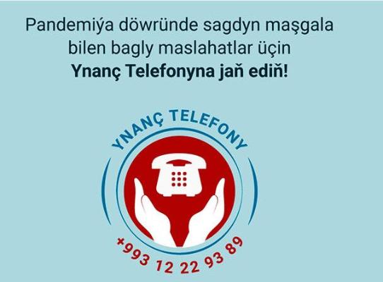 Türkmenistanda saglyk meseleleri boýunça ynanç telefony işe başlady