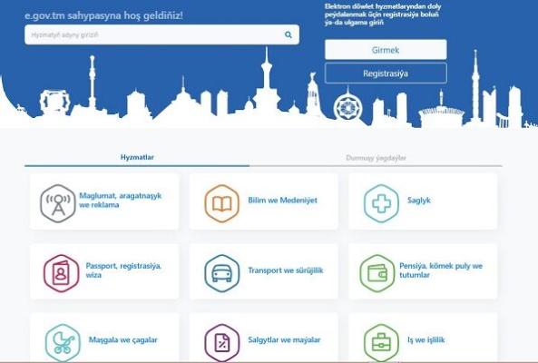 Türkmenistanda döwlet hyzmatlarynyň resmi internet-portaly işläp başlady