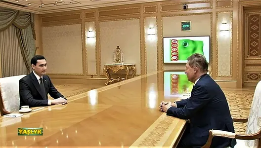 Serdar Berdimuhamedow «Gazpromyň» ýolbaşçysy Alekseý Milleri kabul etdi