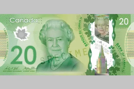 Kanadada Ýelizaweta II-niň 20 dollarlyk kagyz puldaky keşbi Karl III-niň portreti bilen çalşyrylar