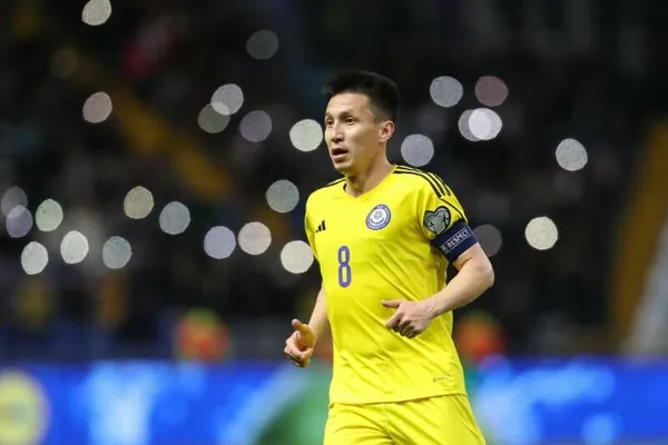 Gazagystanly futbolçy 2023-nji ýylyň iň gowy golunyň awtory adyna dalaş edýär