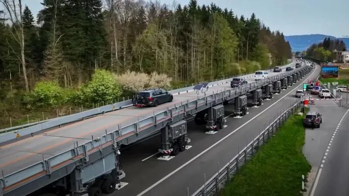 В Швейцарии придумали сборный мост для объезда ремонтируемых участков дорог