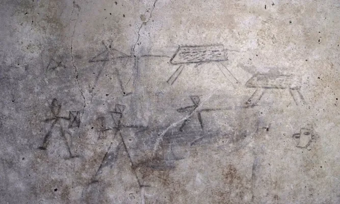 В Помпеях обнаружены рисунки гладиаторов, нарисованные детьми