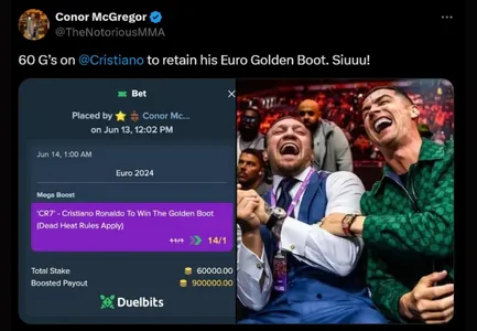 Макгрегор поставил €60 тыс. на то, что Роналду станет лучшим бомбардиром Евро-2024