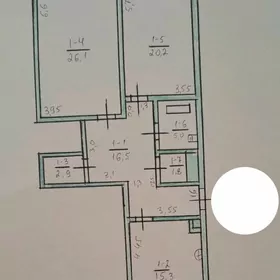 Mir8 2 komnaty 4 etaj 92m²