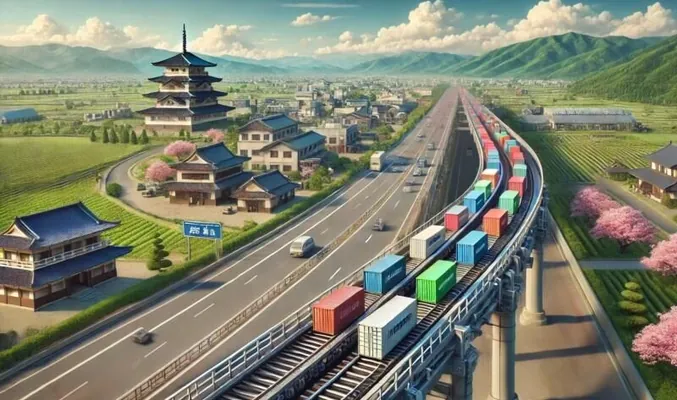 Ýaponiýada ýük üçin 500 kilometrlik awtomatlaşdyrylan konweýer gurmak pikiri seljerilýär