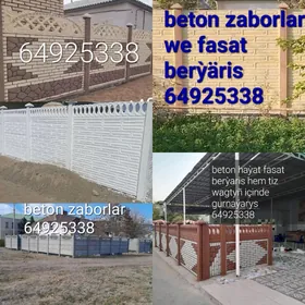 Beton zabor we haýat