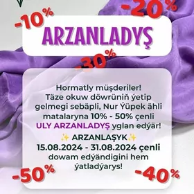 Arzanladyş️10-50% çenli🤩