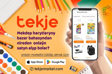 Okuw harytlaryny öýde oturan ýeriňde bazar bahasyndan nireden satyn alyp bolar? “Tekjeden” teklip