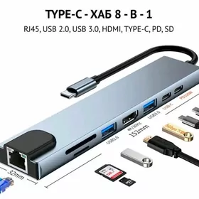 Адаптер USB Type C HDMI RJ45