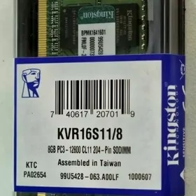  Ram ddr3 4gb-8gb 1600mhz Kingston noutbuk