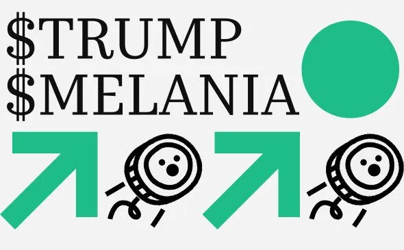 TRUMP we MELANIA memkoinleri bazar bahasy boýunça iň iri kriptowalýutalaryň sanawyna girdi